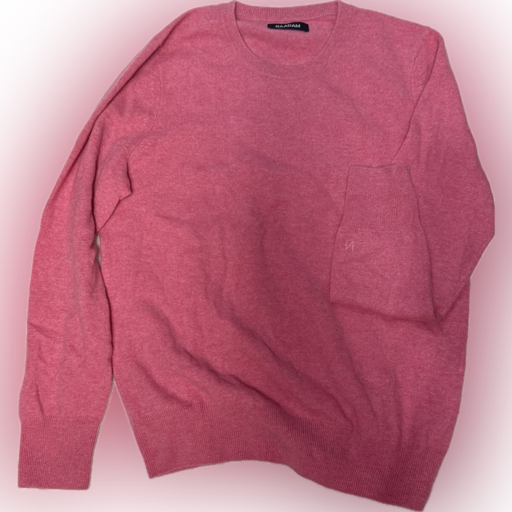 NAADAM Women’s Pink Rose Crewneck Sweater | 100% Cashmere | Sz M